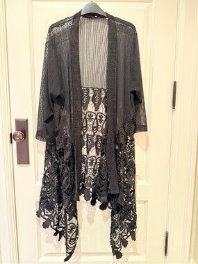 Evidence Black Lace Duster US XL
